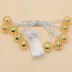 1pc Moroccan Ball LED String Lights, Metal Fairy Lighting for Indoor Decor, Battery Powered, No Plug, Ideal for Wedding, Birthday, Christmas, Halloween, Ramadan, Eid Al-Fitr, Home & Room Decoration - Batteries Not Included House Of Avana