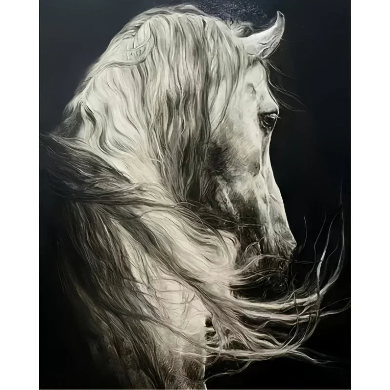 Mosaic Kit - Diamond Art White Horse