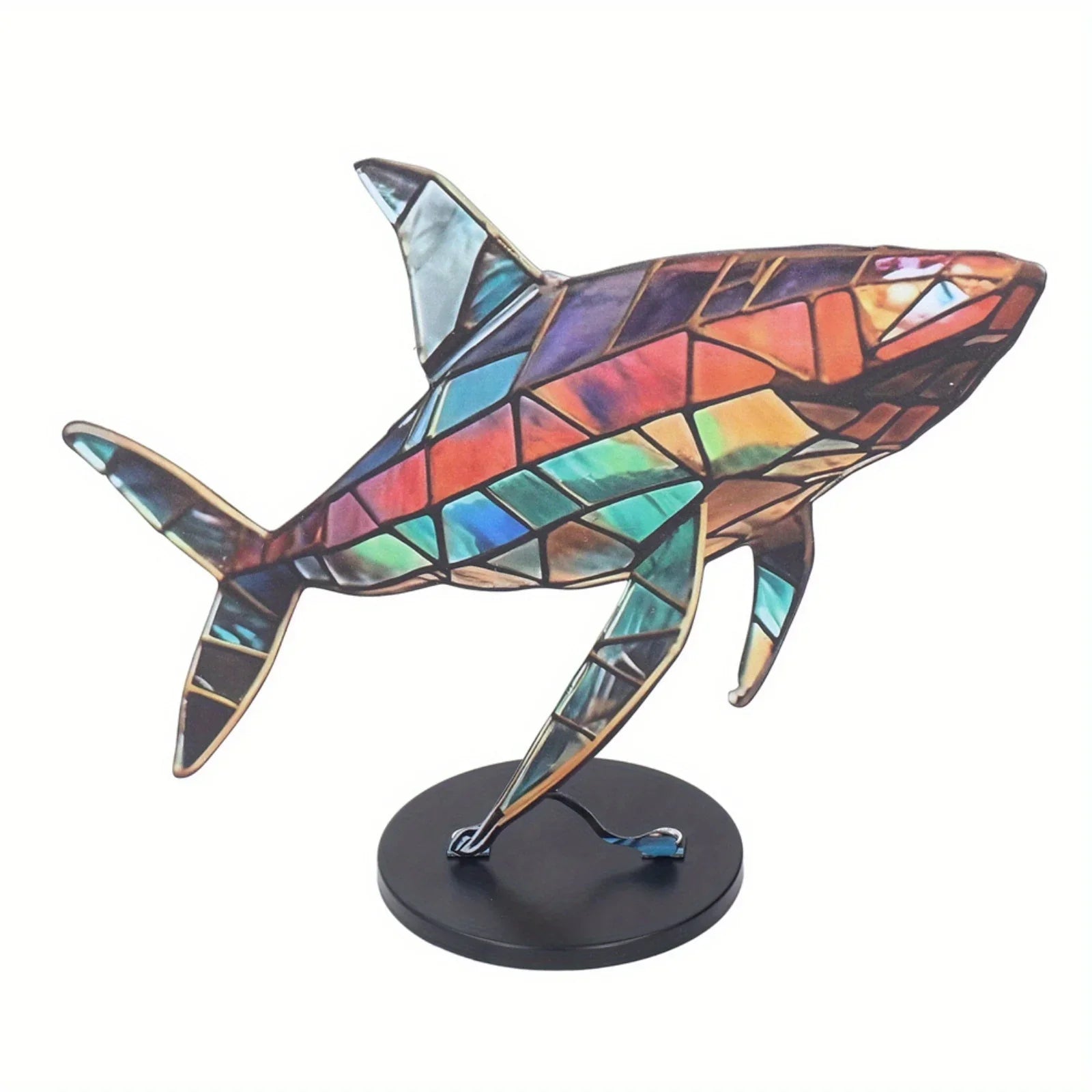 Vibrant metal animal statue, mosaic details, colorful décor - House of Avana
