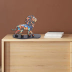 Vibrant metal animal statue, mosaic details, colorful décor - House of Avana