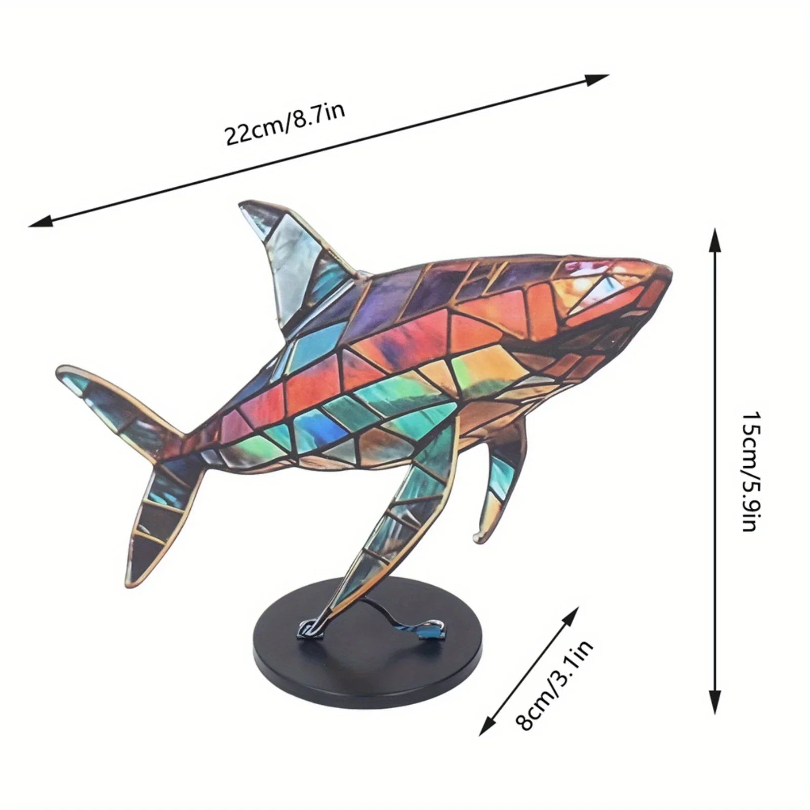 Vibrant metal animal statue, mosaic details, colorful décor - House of Avana