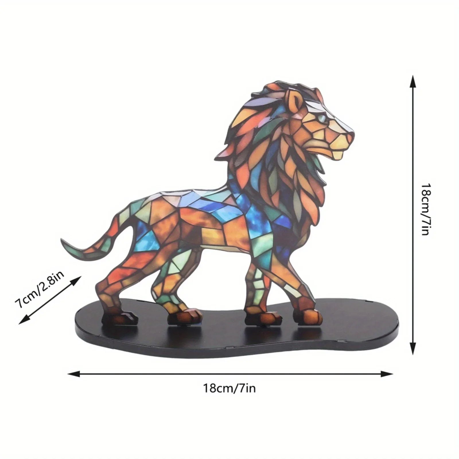 Vibrant metal animal statue, mosaic details, colorful décor - House of Avana
