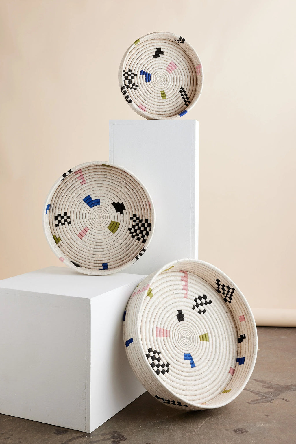 Mosaic Woven Nesting Tray Kanju Interiors