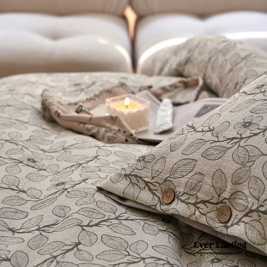 Mother Earth Floral Bedding Set / Pink Buttoned Ever Lasting