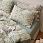 Mother Earth Floral Bedding Set / Pink Buttoned Ever Lasting