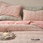 Mother Earth Floral Bedding Set / Pink Buttoned Ever Lasting