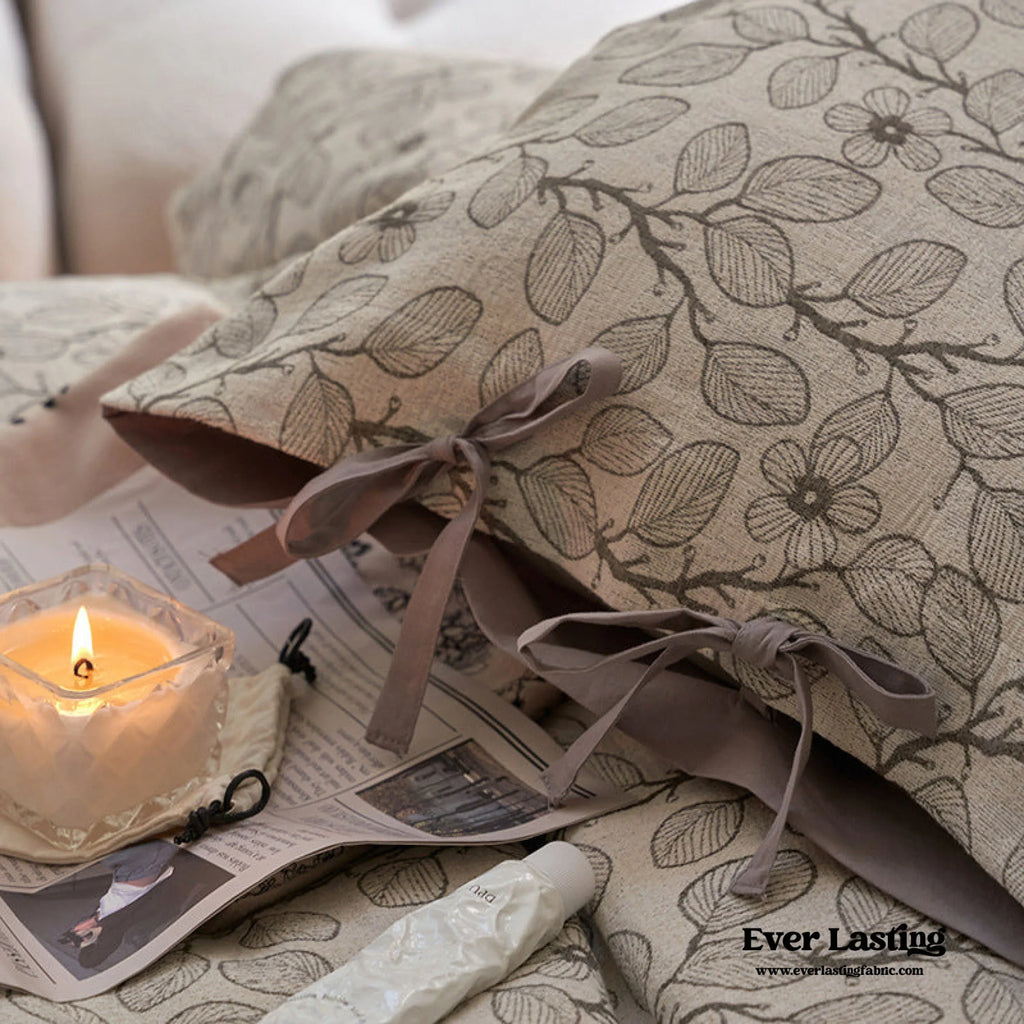 Mother Earth Floral Bedding Set / Pink Buttoned Ever Lasting