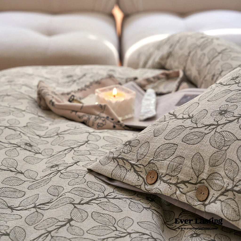Mother Earth Floral Bedding Set / Pink Buttoned Ever Lasting