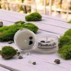 Mountain Air, Premium Coconut-soy Wax Tea Light Crystal Candle, 1oz, front view - House Of Avana