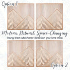 Reclaimed mountain wood wall art, natural brown tone, 2-piece set - House of Avana