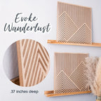 Reclaimed mountain wood wall art, natural brown tone, 2-piece set - House of Avana