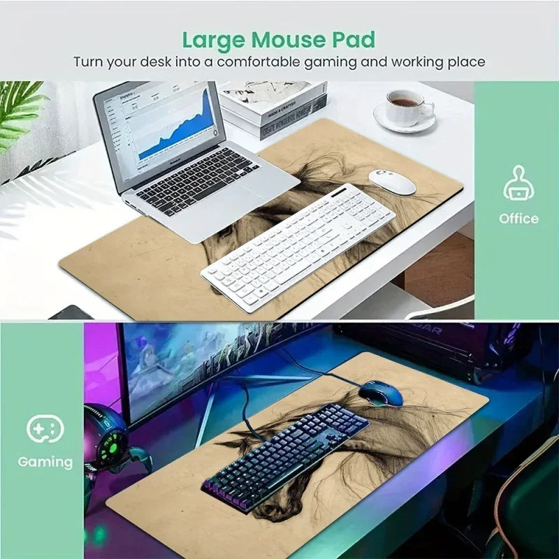 Mouse Pad - Non-Slip Beige Large