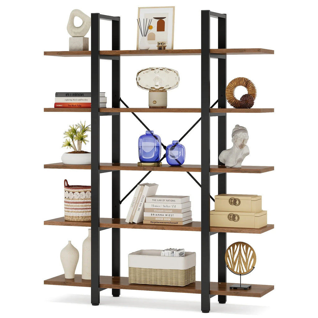 Multi-compartment Bookshelf, Multi-functional Storage Design, Natural And House Of Avana