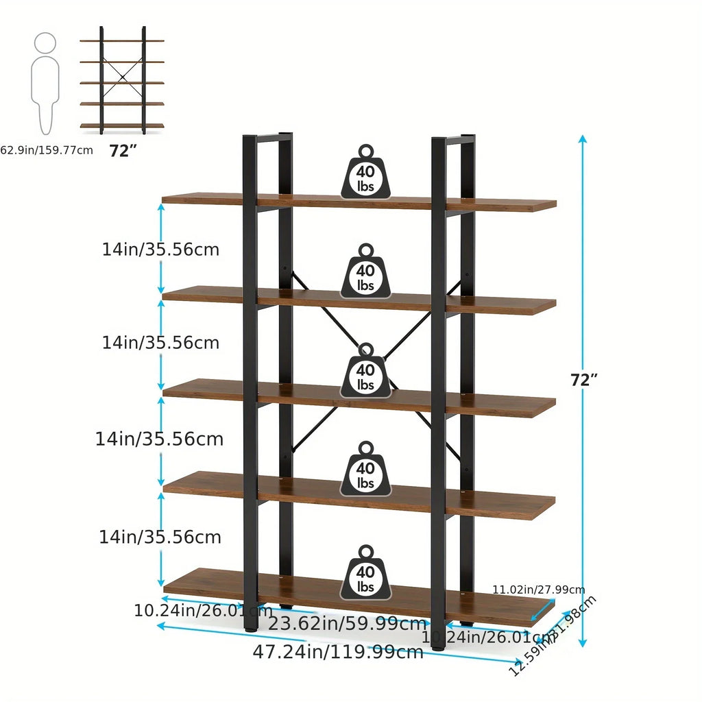 Multi-compartment Bookshelf, Multi-functional Storage Design, Natural And House Of Avana
