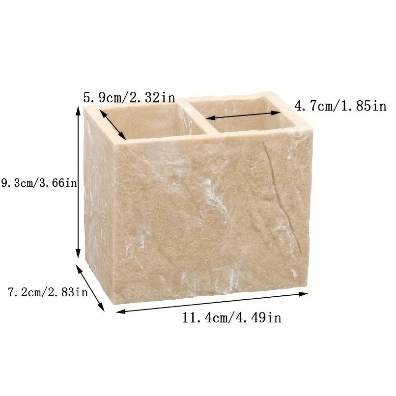 Double-Slot Toothbrush Holder, Bathroom Organizer for Toothbrush, Toothpaste, and Comb, Suitable for Hotel and Home Use, High-End Multifunctional Storage Rack for Sample Room Decor House Of Avana