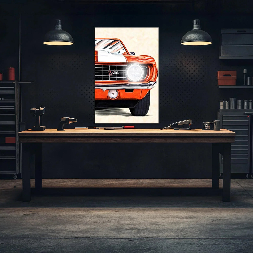Muscle Car Neon Wall Art - UV Printed LED Plexiglass Sign for Garage, Man Cave & Classic Car Fans - Adjustable Light and Free Shipping Peony Atelier