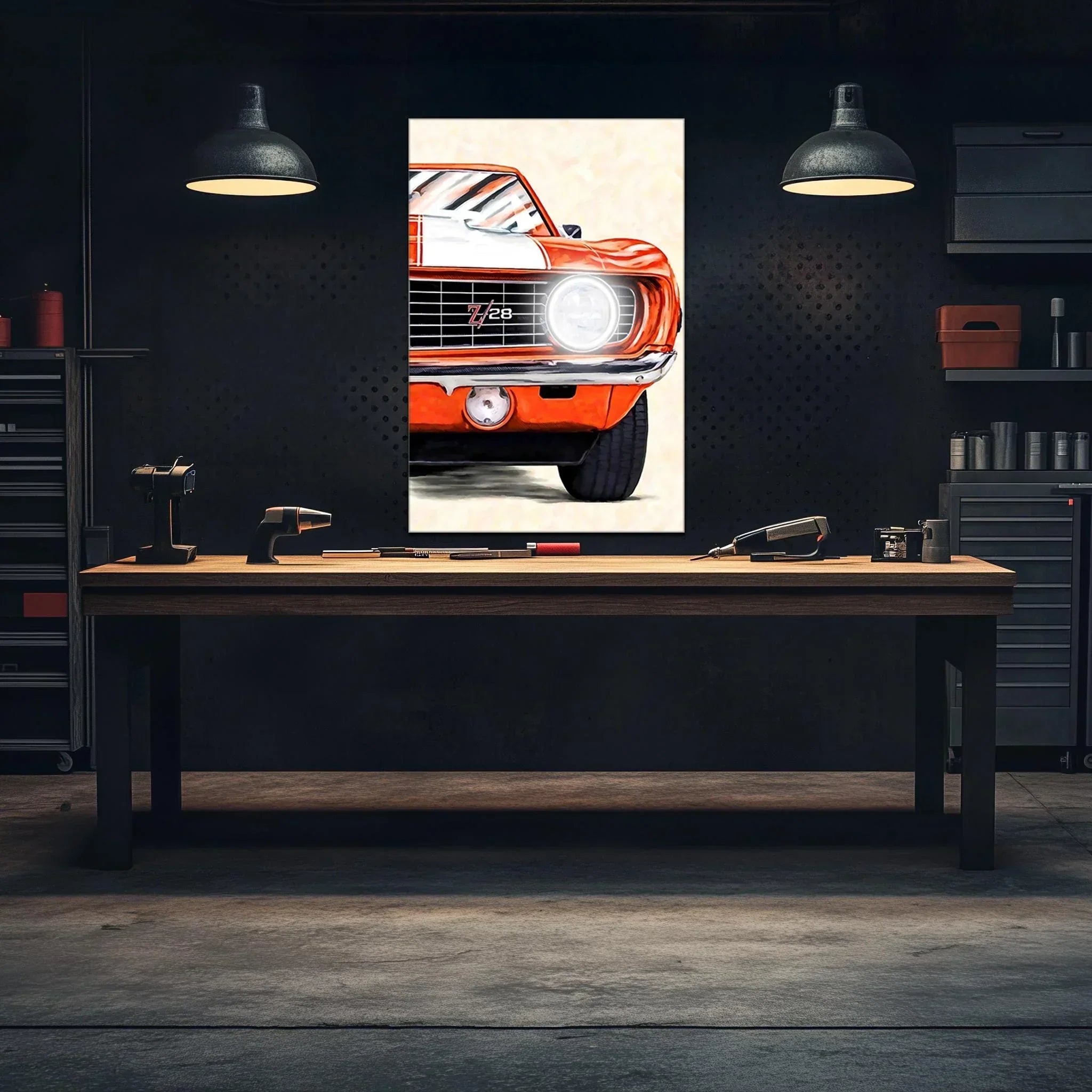Muscle Car Neon Wall Art - UV Printed LED Plexiglass Sign for Garage, Man Cave & Classic Car Fans - Adjustable Light and Free Shipping Peony Atelier