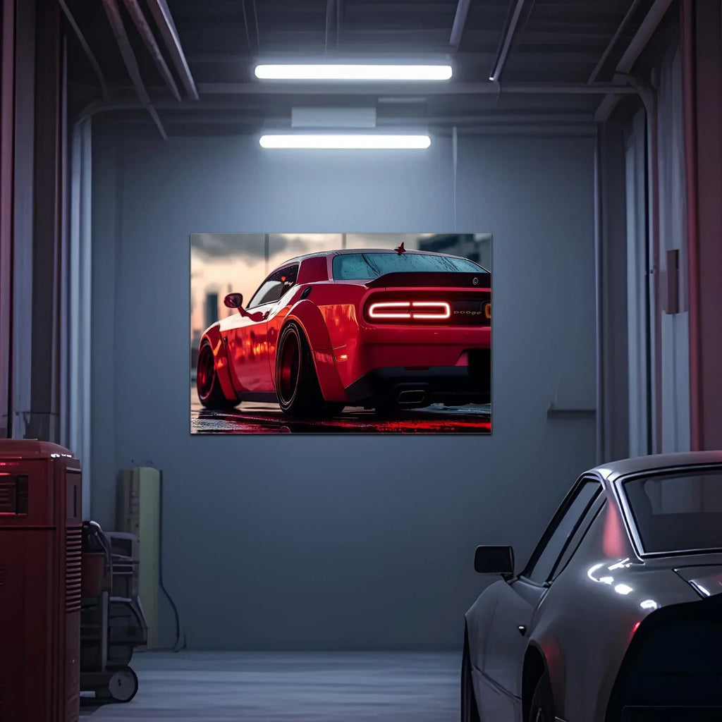 Muscle Car Neon Wall Art - UV Printed LED Plexiglass Sign for Garage, Man Cave & Racing Fans - Adjustable Light and Free Shipping Peony Atelier