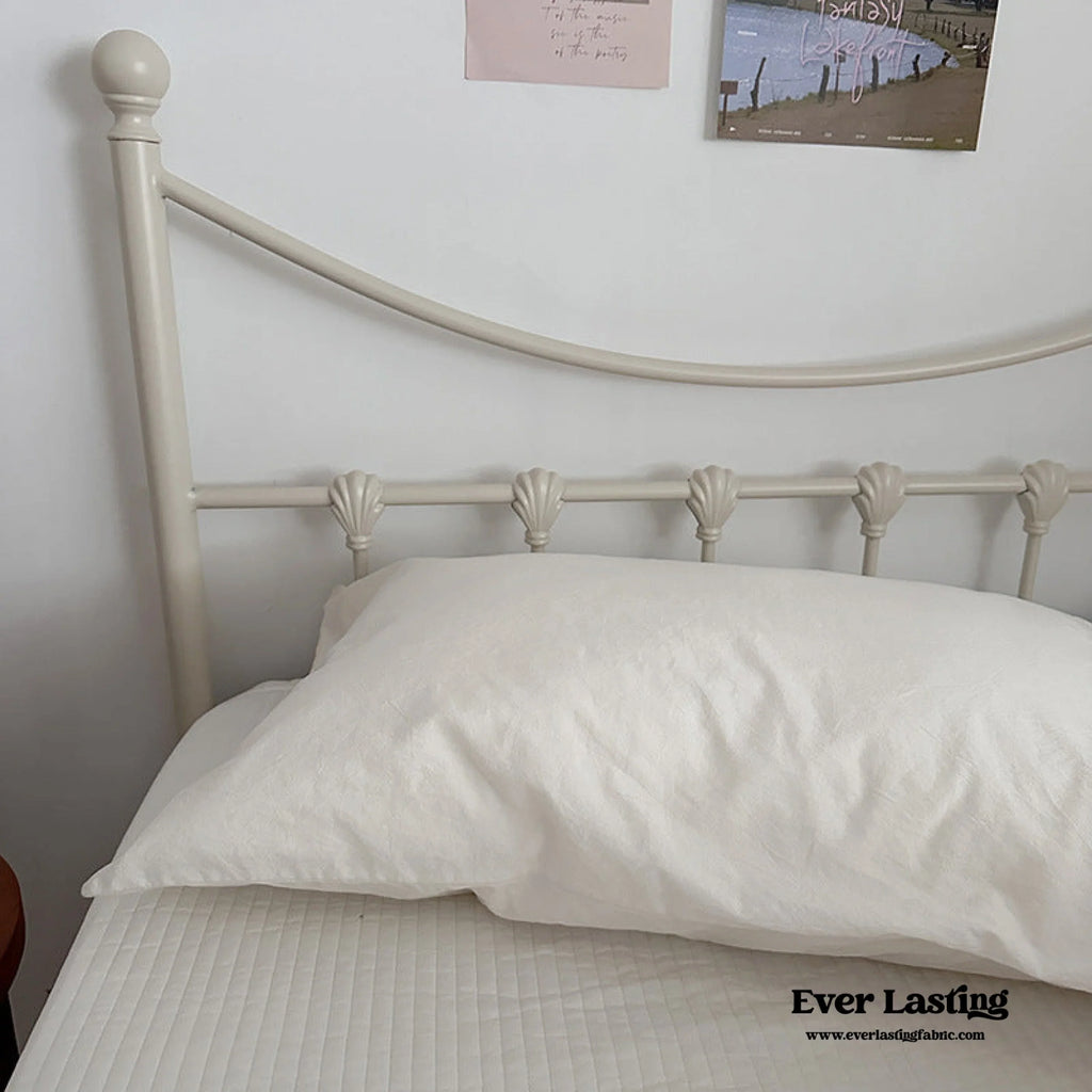Muted Blush Cotton Pillowcase / Pink & Green Plaid Ever Lasting