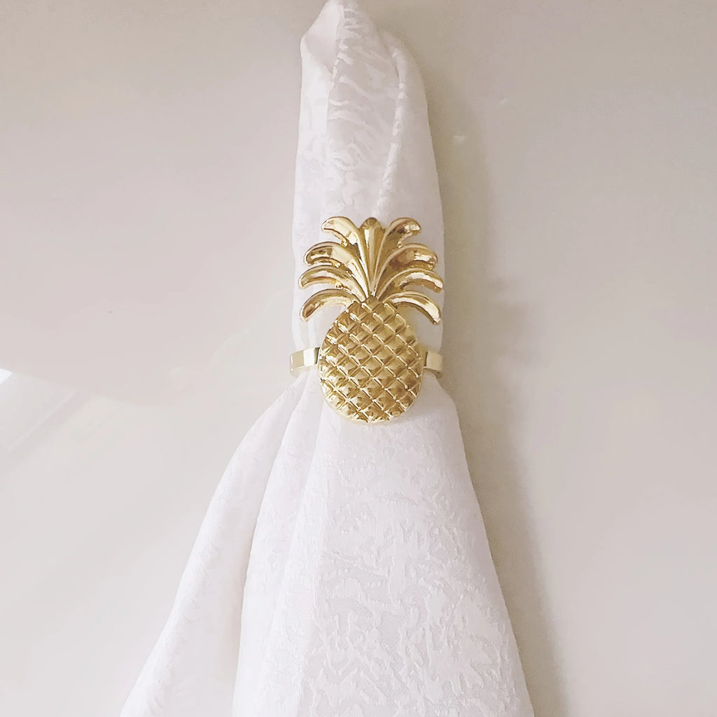 Napkin Rings - Golden Zinc Alloy Pineapple