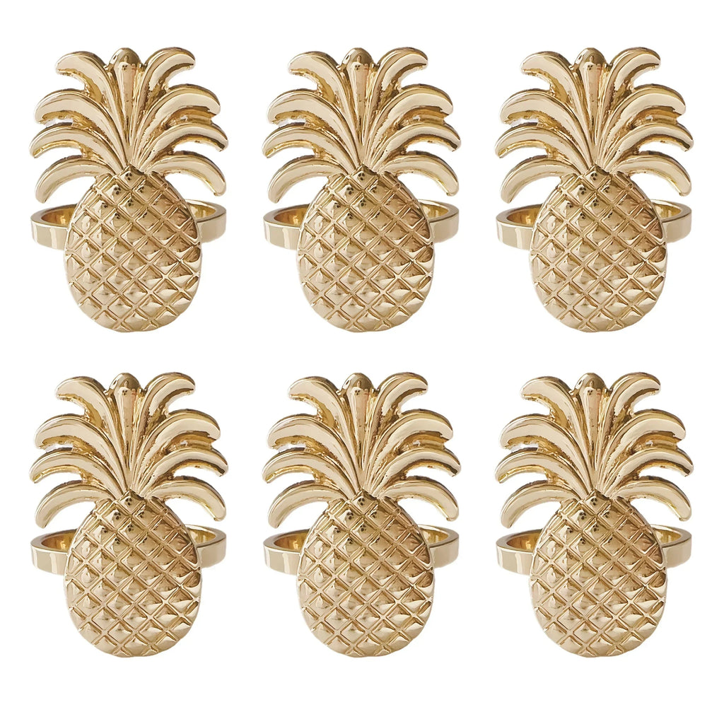 Napkin Rings - Golden Zinc Alloy Pineapple