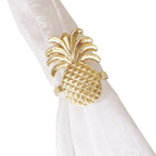 Napkin Rings - Golden Zinc Alloy Pineapple