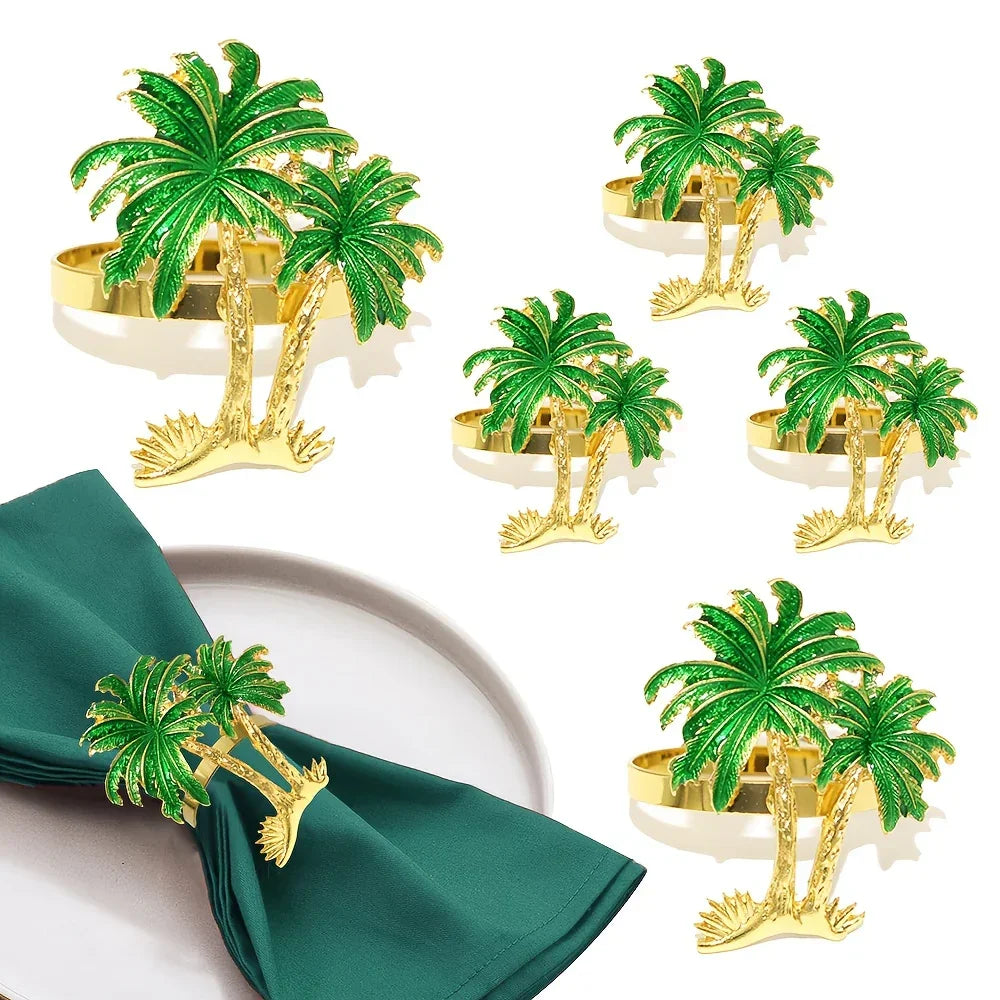 Napkin Rings - Hawaiian Coconut Tree Wooden Set