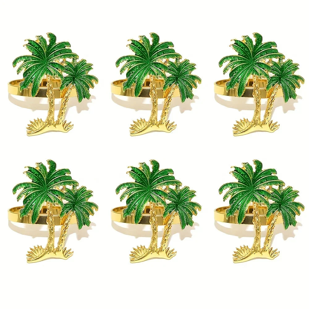 Napkin Rings - Hawaiian Coconut Tree Wooden Set