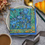 S/s/s/s, Beverage Napkins, Van "irises" | 6.5 X 6.5 Cocktail Napkins Folded, Disposable Party Napkins... - House Of Avana