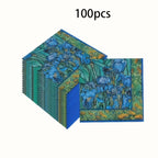 S/s/s/s, Beverage Napkins, Van "irises" | 6.5 X 6.5 Cocktail Napkins Folded, Disposable Party Napkins... - House Of Avana
