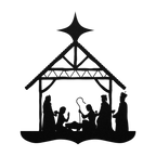 Nativity Silhouette Metal Wall Hanging - 5 Colors & 6 Sizes! FoodFaithHome