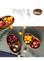 Natural Acacia Wood Dessert Plate, Separated Meal Plate, Household Fruit Plate, Snacks, Household Candy Wooden Bowl Tableware - House Of Avana