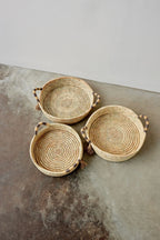 Natural Banded Betty Tray with Tassel Kanju Interiors