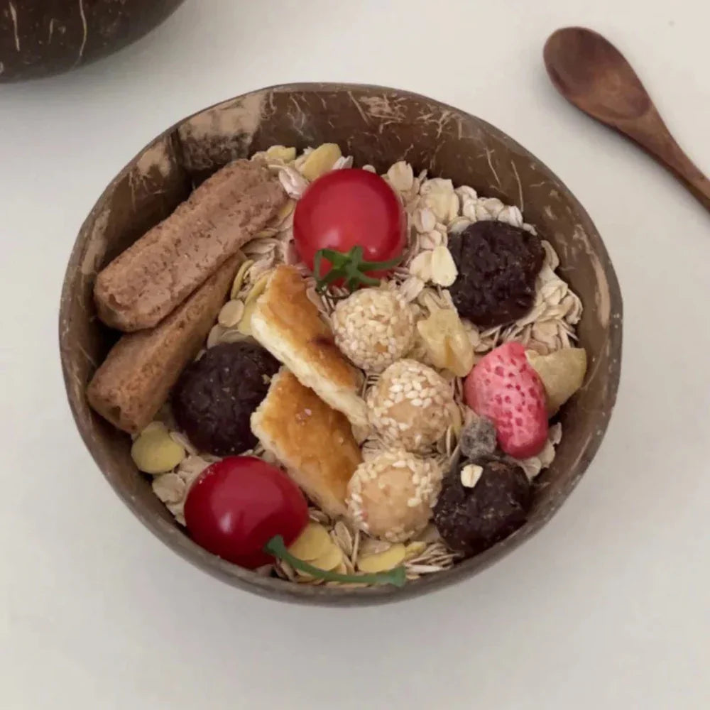 Natural Coconut Bowl Fork Spoon Set - House Of Avana