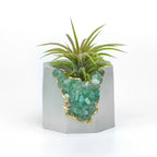 Natural Green Aventurine Geode Planter with Layered Stone Detail, top view - House Of Avana