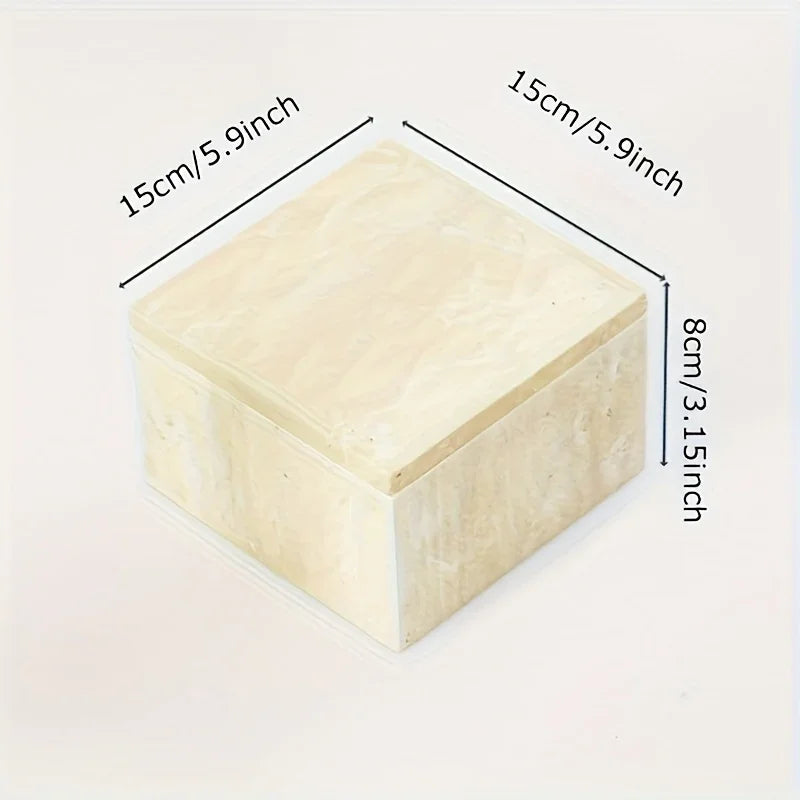Natural Marble Storage Containers with Lids - High-Capacity Square Organizer Tray for Bathroom Essentials, Makeup, | Countertop Organizer for Vanity, Bedroom & Home Decor, Bathroom Organizers And Storage, Polished Finish House Of Avana