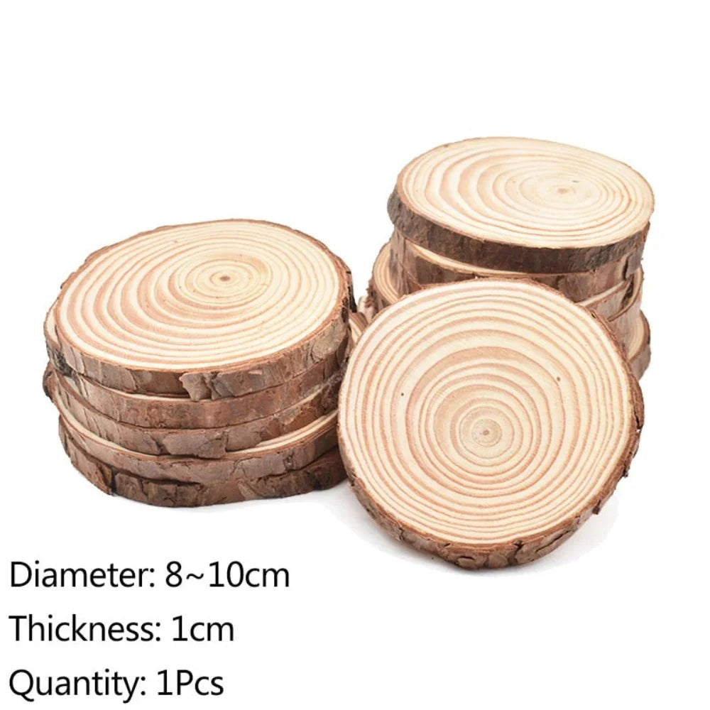 Natural Pine Round Wood Circles with Tree Bark Coasters - House Of Avana