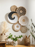 Natural Seagrass Handmade Wall Decor with Organic Texture, close-up view - House Of Avana