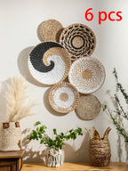 Natural Seagrass Handmade Wall Decor with Organic Texture, alternate view - House Of Avana