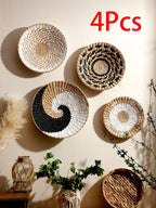 Natural Seagrass Handmade Wall Decor with Organic Texture, alternate view - House Of Avana