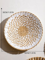 Natural Seagrass Handmade Wall Decor with Organic Texture, alternate view - House Of Avana