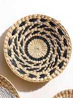 Natural Seagrass Handmade Wall Decor with Organic Texture, angled view - House Of Avana