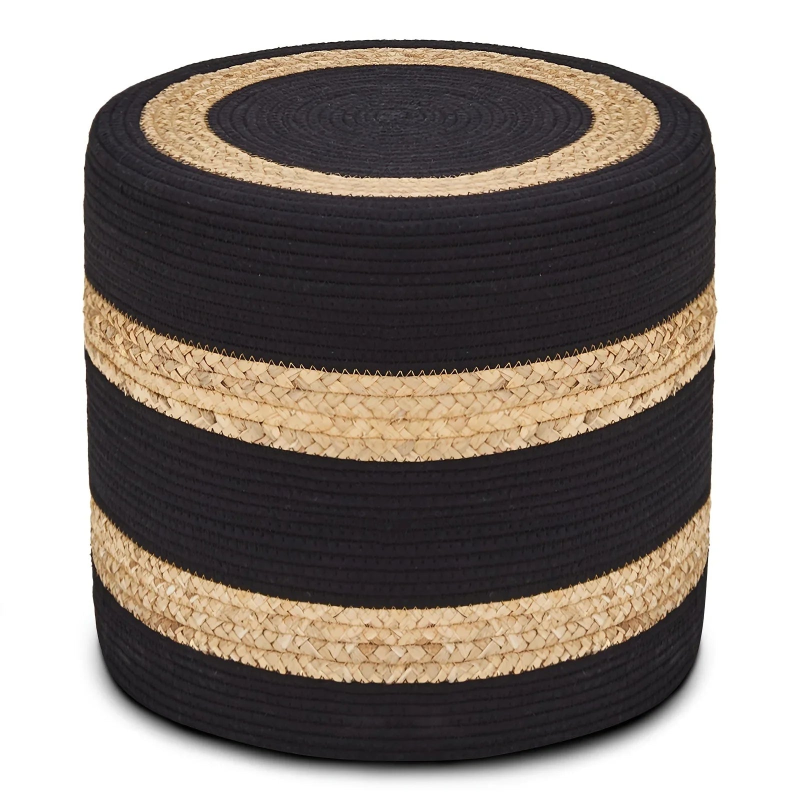 Natural Seagrass Foot Stool, Hand Weaving Round Ottoman, for Living Room, Outdoor Seat House Of Avana