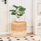 Natural Seagrass Foot Stool, Hand Weaving Round Ottoman, for Living Room, Outdoor Seat House Of Avana