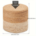 Natural Seagrass Foot Stool, Hand Weaving Round Ottoman, for Living Room, Outdoor Seat House Of Avana