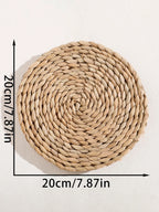 Natural beige seagrass wall hanging, handmade woven décor - House of Avana