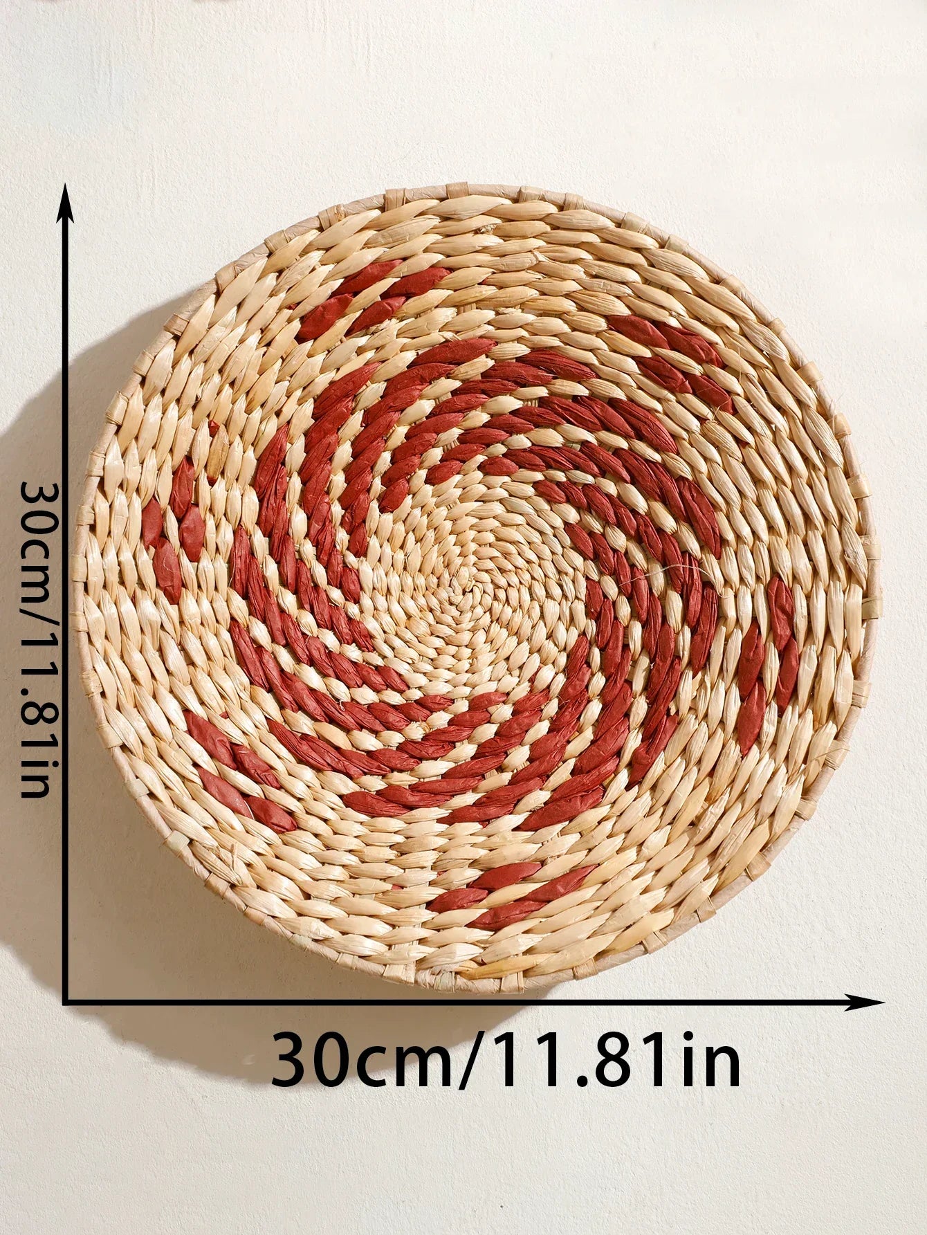 Natural beige seagrass wall hanging, handmade woven décor - House of Avana