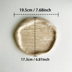 Natural Stone Decorative Tray - Creamy Beige Textured Serving Plate for Perfume Bottles, Jewelry & Keys | Retro Style Vanity Organizer & Living Room Centerpiece with Durable Elegant Home Decor, Bathroom Trays House Of Avana