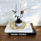 Natural Stone Decorative Tray - Creamy Beige Textured Serving Plate for Perfume Bottles, Jewelry & Keys | Retro Style Vanity Organizer & Living Room Centerpiece with Durable Elegant Home Decor, Bathroom Trays House Of Avana