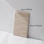 Natural Stone Hand-Carved Weathered Edge Coaster & Tray Set - Beige/ Eroded Texture, Non-Slip Rectangular Tabletop Organizer with Rounded Edges, Multi-Size Stone Coasters and Tray for Minimalist Vanity, Bathroom, Kitchen, Cof House Of Avana
